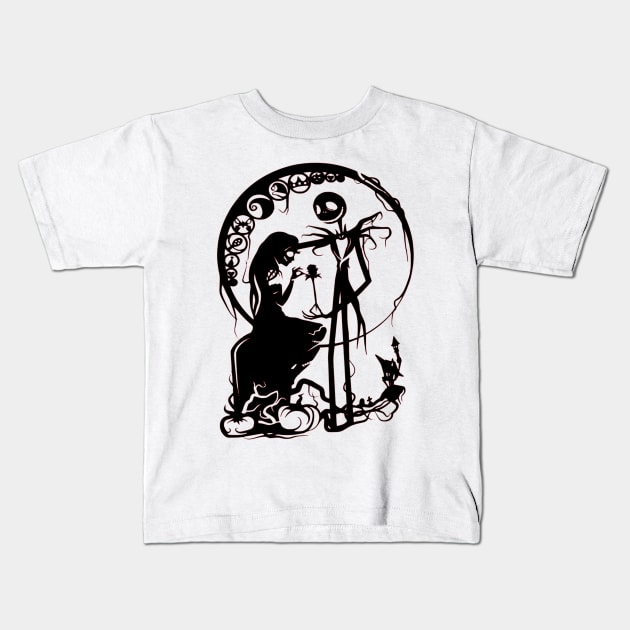 Jack and Sally Nightmare Before Christmas Kids T-Shirt by OtakuPapercraft